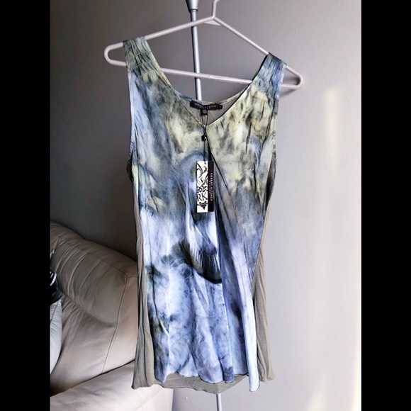 NWT Green Blue Grey Pattern Skirt and Top Set - Picture 2 of 4